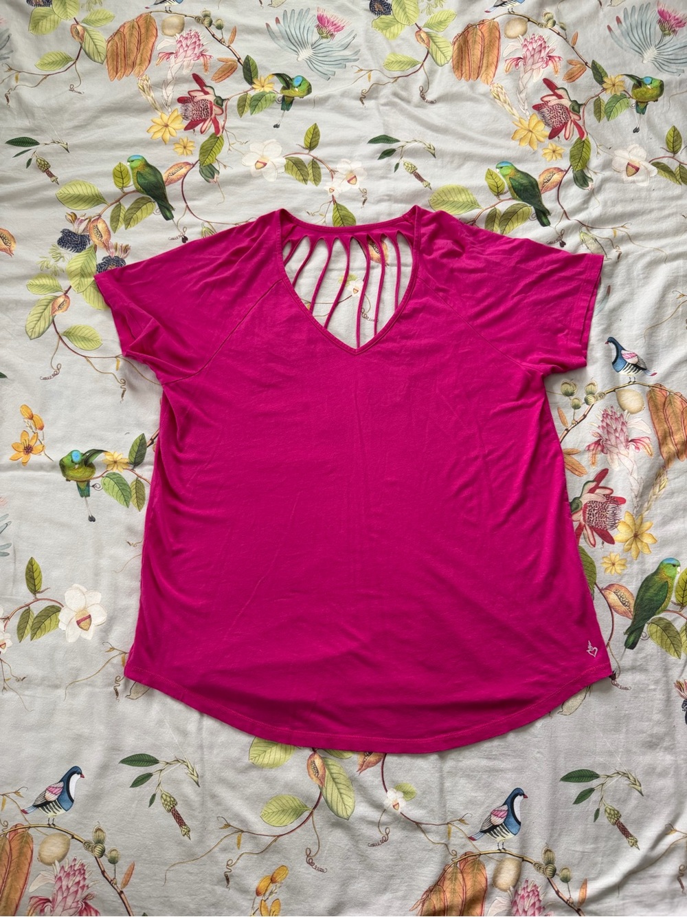torrid Fuchsia Short-Sleeve Activewear Tee with Strappy V-Back